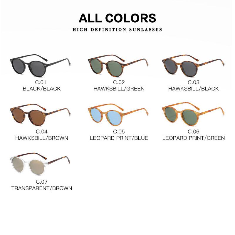 Ochelari de Soare Retro Rotunzi Polarizați Bărbați Femei Clasici Rame Leopard Ochelari de Soare Modă Negru Conducere Bărbați Femei Ochelari UV400