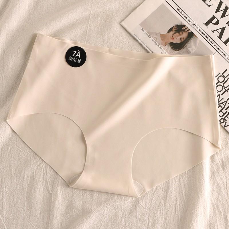 7A Nahtlose Damen Unterwäsche mit mittlerer Leibhöhe aus Maulbeerseide mit antibakteriellem Schritt für Teenager - Kein Verrutschen, Sport Yoga, Eis-Seide, Heißer Verkäufer
