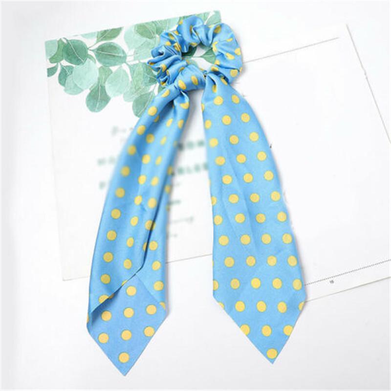 Buy Hair Elastic Bow Ties Ropes Scarf Print Ribbon Ponytail Big Dot
