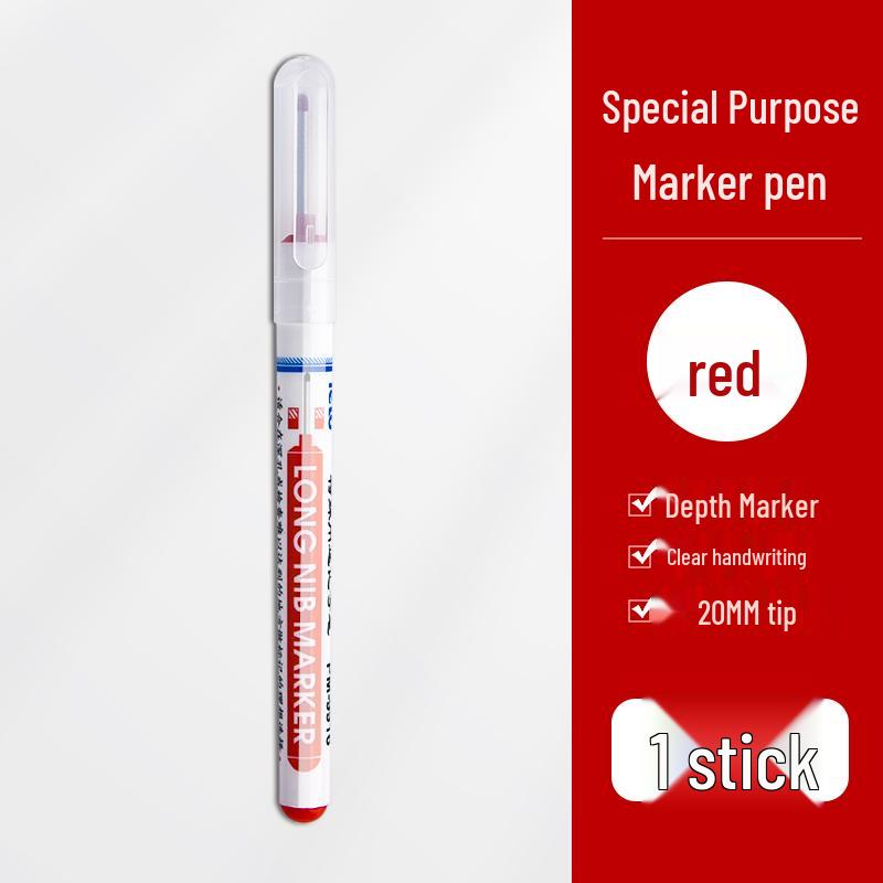 Extra-Long Black Deep Hole Oil-Based Marker for Woodworking & Tile