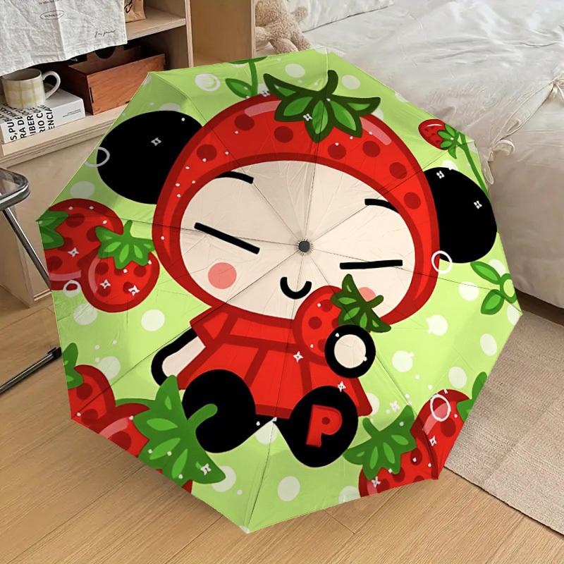 1PC Strawberry Cartoon Umbrella-8-Rib Reinforced, Automatic Open, Lightweight & Durable, Cute Fashion Accessory for Outdoor-Y0345
