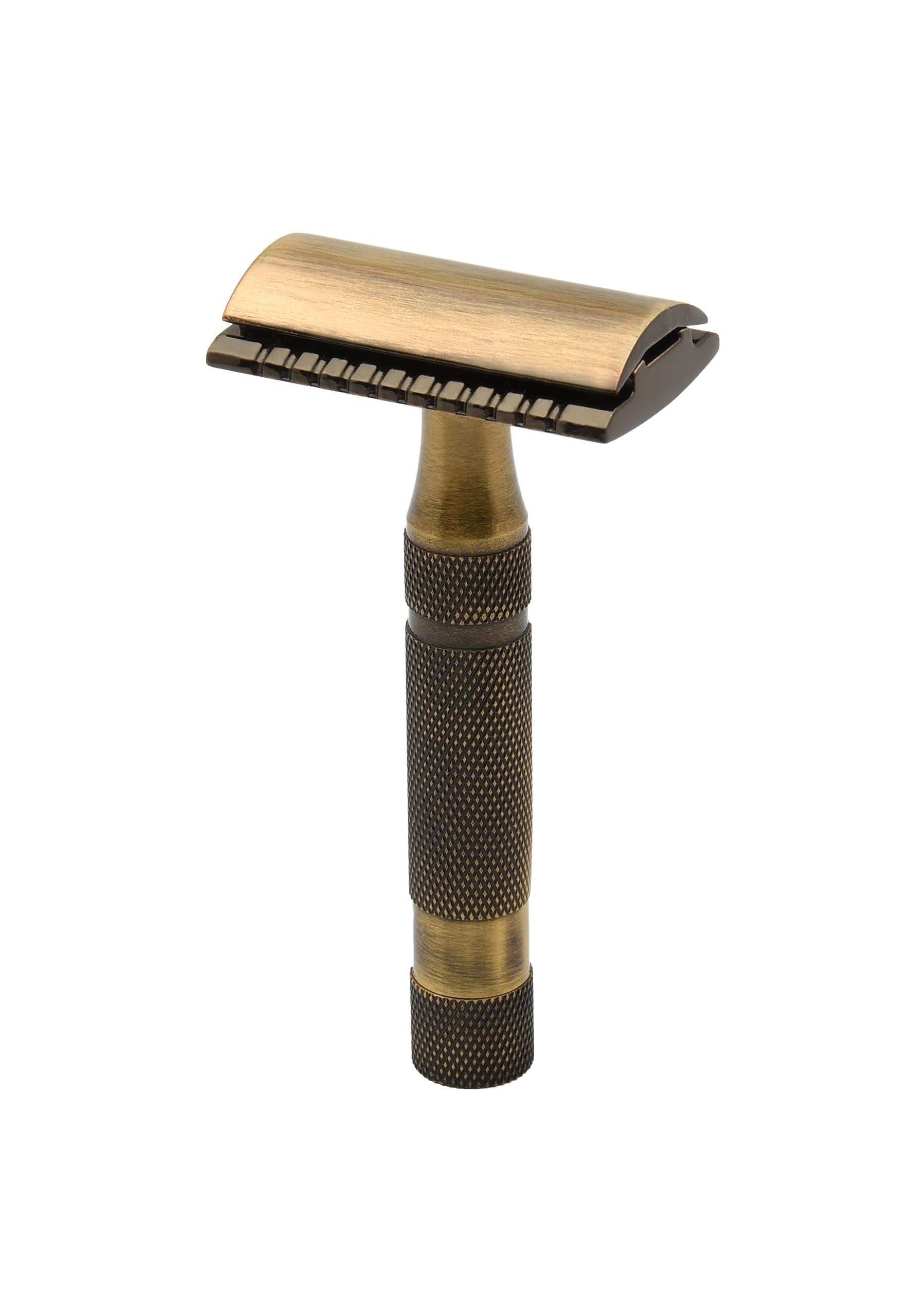 PEARL Shaving Double Edge Safety Razor Ssh-05 (Closecomb, Antique Brass) Made With Brass Metal, Classic & Traditional Shaving Kit For Men | Premium