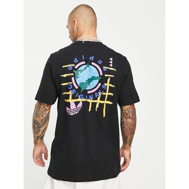 

Черная футболка с принтом на спине adidas Originals Wander Hour