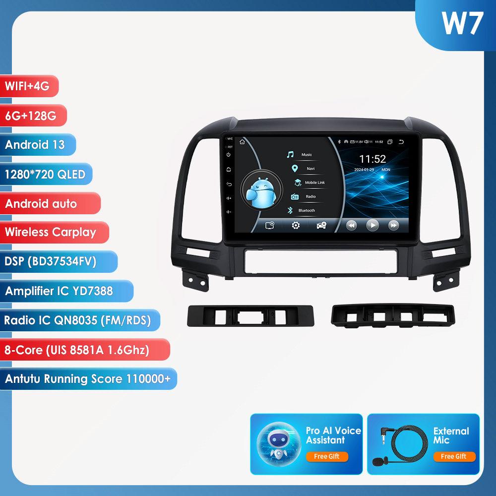 Hizpo 2din Android Autoradio for Hyundai Santa Fe 2 2006 - 2012 Car Radio Multimedia Video Player GPS Navi Head Unit  intelligent Carplay Auto 4G RDS