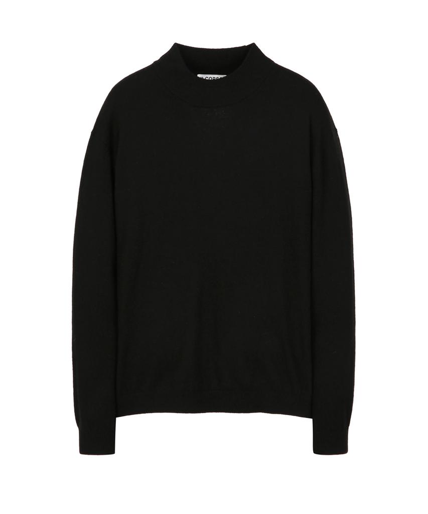 IL CORSO Cashmere Mock Neck Knit Black Iesw5F502Bk