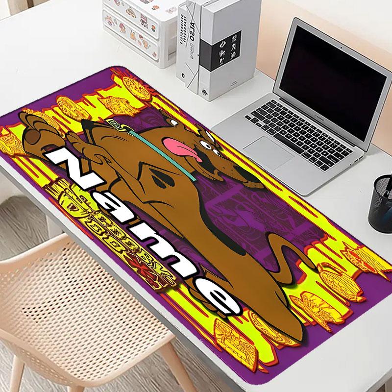 Custom Name Personalized Scooby Pattern Mousepad, Laptop PC Desk Mat, Decorative Desk Mat for Home Keyboard Pad Gift