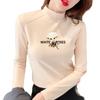Women's Velvet Semi-High Neck Thickened Base Layer Top for Autumn and Winter