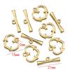4sets Gold color Stainless Steel OT Toggle Clasps Clasps Love Heart Necklace Bracelet Buckle Connectors for Jewelry Making DIY