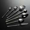 304 rozsdamentes acélból készült, több specifikációjú, kis derékú, nyugati stílusú ételkés, villa és kanálkészlet, vastagított szállodai és éttermi steakkés és -villa