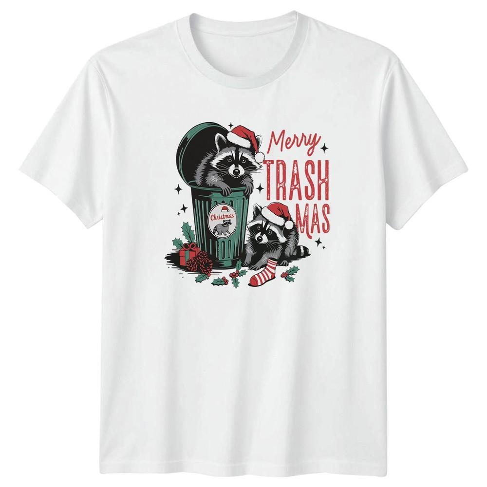 Merry Trash Mas Christmas Raccoons Holidays Unisexs TShirt Unisexs Graphic Tee S