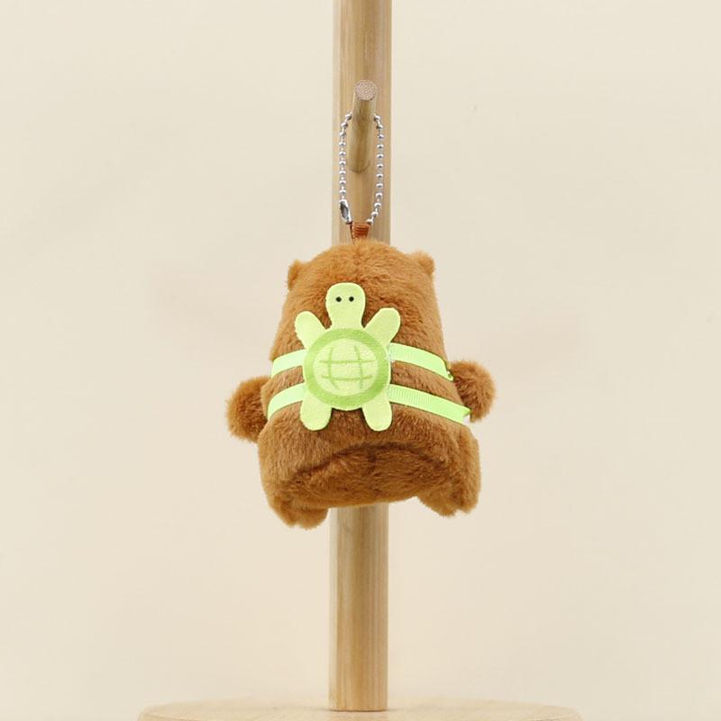 Capybara Plush Cartoon Toy Animal Pattern Bee Hanging Doll Keychain Decorations