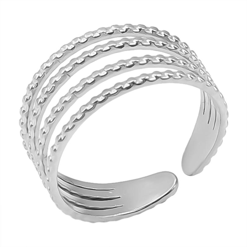Geometria Semplice Moda Acciaio Inossidabile Anelli Aperti Per Donne Uomini Accessori Colore Argento Cuore Sole Rotondo Base Vuota Fai da Te Anillos