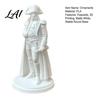 DIY Paintable Statue 3D Printed Napoleon with Military Coat Turban & Scroll Vintage Historical Desktop Decor Matte White Figurine Figurine,