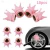 10pcs Multi Colors Crown Shape Car Tire Valve Caps Motorcycle Bicycle Tyre Air Dust Covers Universal Wheel Cap.