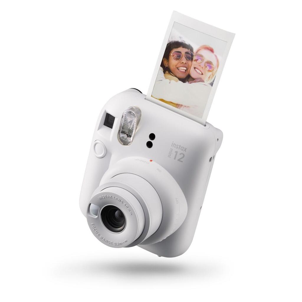 Câmera instax mini 12 clay, branca.
