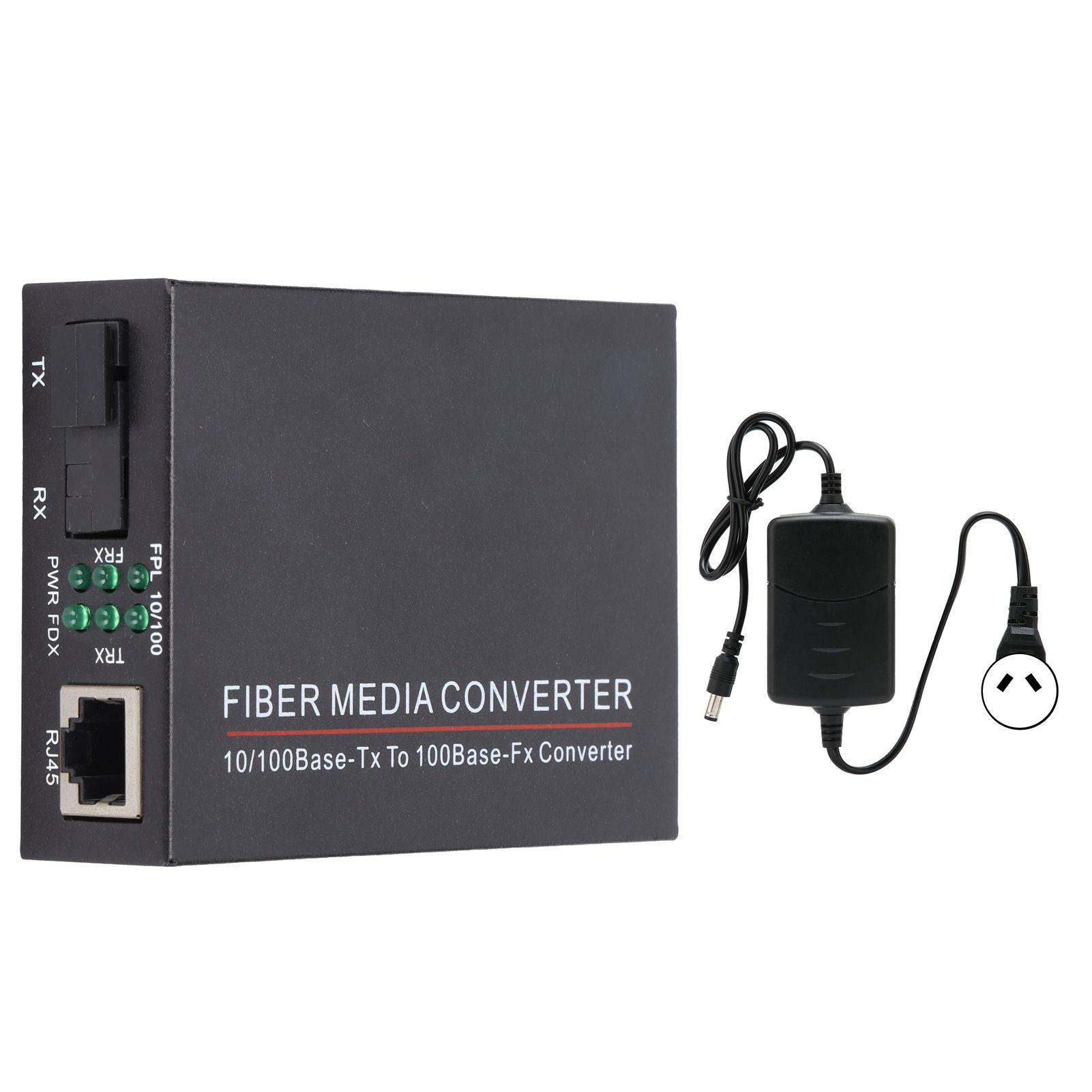 

Fiber Transceiver TBCMC3312ES20A 100M Single Mode 20KM SC 1310NM Media Converter US Plug