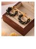 Retro Cable Knit Leather Earrings: French Chic C-Shaped Gold-Plated Copper Hoops