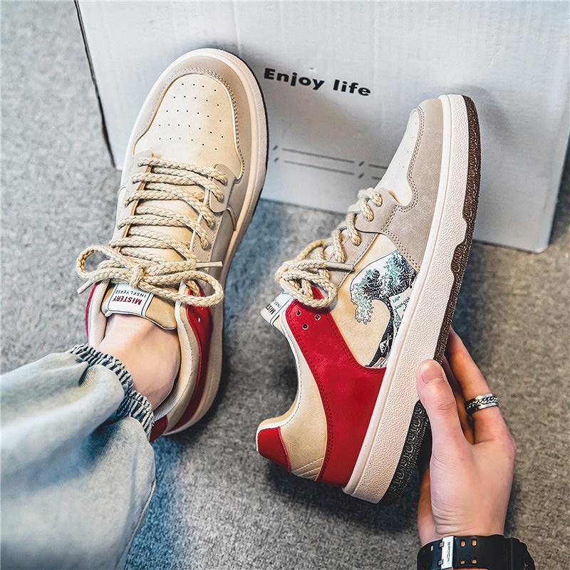 Herrenschuhe Neue Herren Plateau Vulkanisierte Schuhe Lässig Flach Schnürschuhe Skateschuhe Mode Atmungsaktive Sneaker Zapatillas Hombre