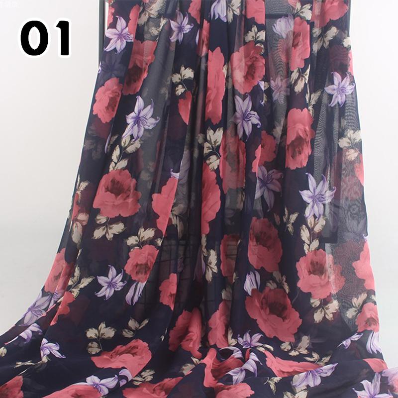 1M 75D Retro Flower Chiffon Fabric Breathable Thin And Light Draped Fairy Designer Fabric For Diy Sewing Summer Dress Shirts