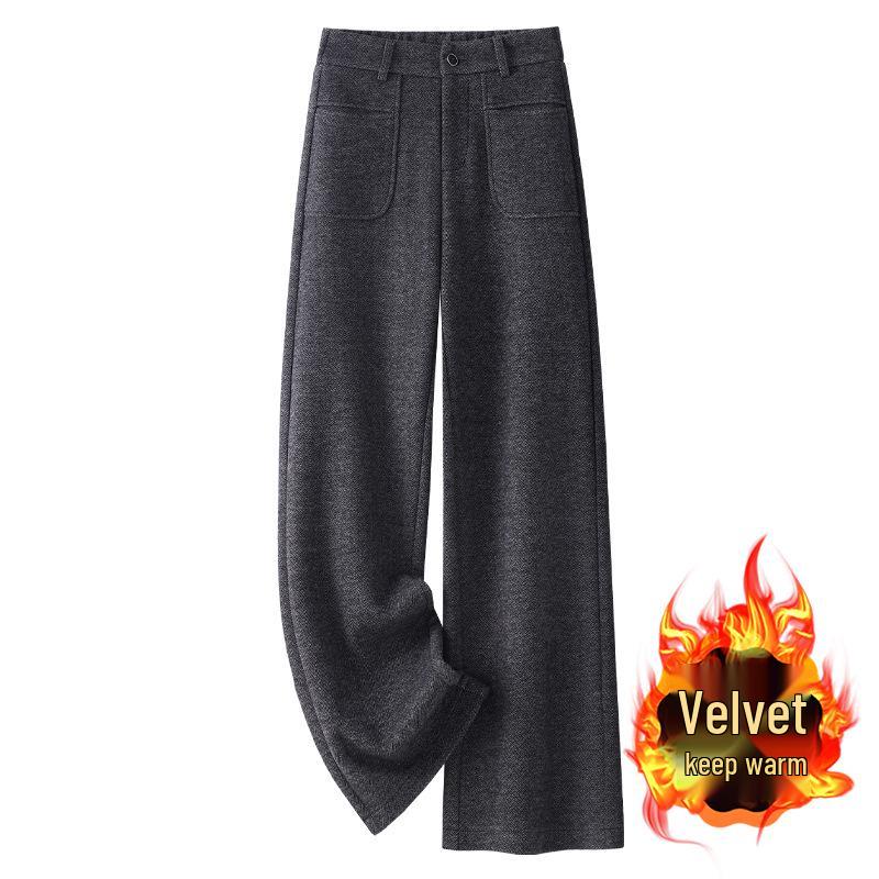 

Женские брюки Ancola с высокой посадкой, красные твидовые, широкие брючины, в елочку - Новинка сезона Осень/Зима 2024 M