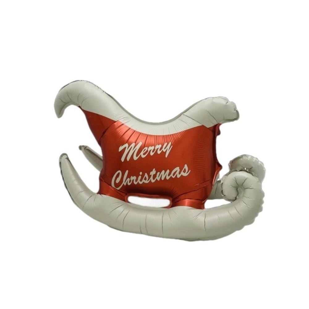 New Standing Christmas Balloon Matte Frosted Navidad Standing Balloon New Year Sled Elk Window Decoration Shop Store