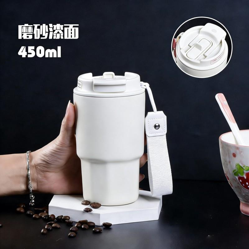 Stainless Steel 316 Double-Drink Insulated Travel Coffee Cup With Straw Lid Portable Mini Thermos Office Outdoor