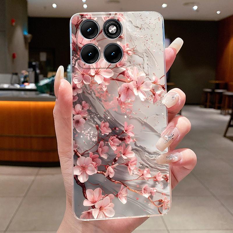 Etui Na Motorola Edge 70 Fusion Przezroczyste Luksusowe Modne Motyl Kwiaty Miękki TPU Silikonowy Pokrowiec Na Telefon dla Edge70 Fusion Zderzak
