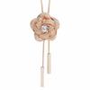 Autumn And Winter Long Rose Flower Necklace Temperament Versatile Net Flower Zircon Versatile Sweater Chain High Sense
