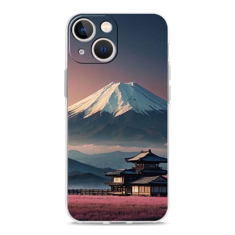 Phone Case For iPhone 16 Cases iPhone 15 12 13 14 16 Pro Max X XR XS Max 15 Plus iPhone11 Cover Japan Mount Fuji Cherry Blossom