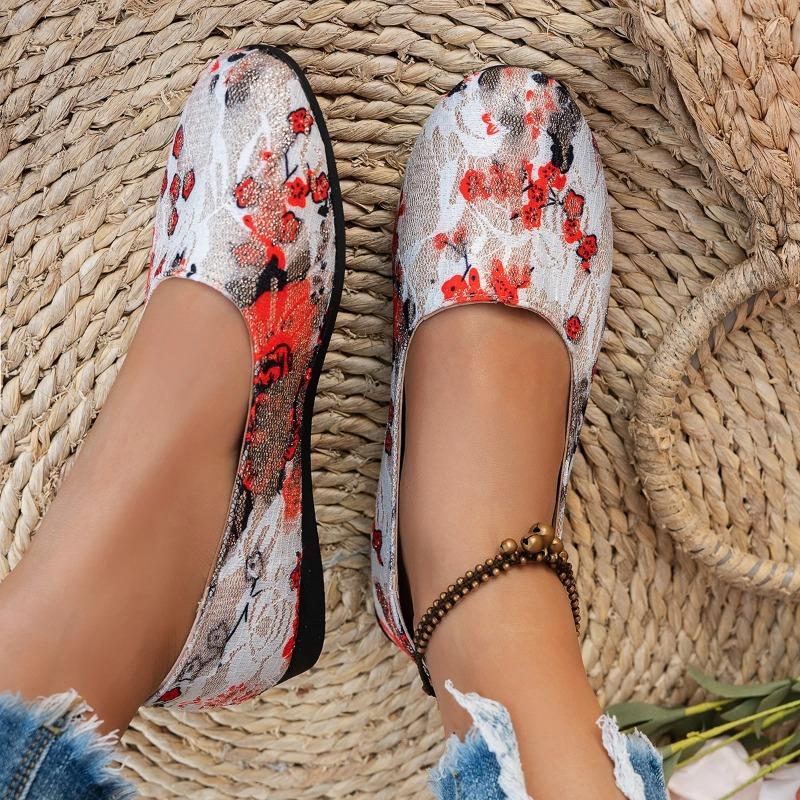 Round-toe ballet-style flat shoes, stylish, elegant, versatile slip-on shallow-mouth pumps