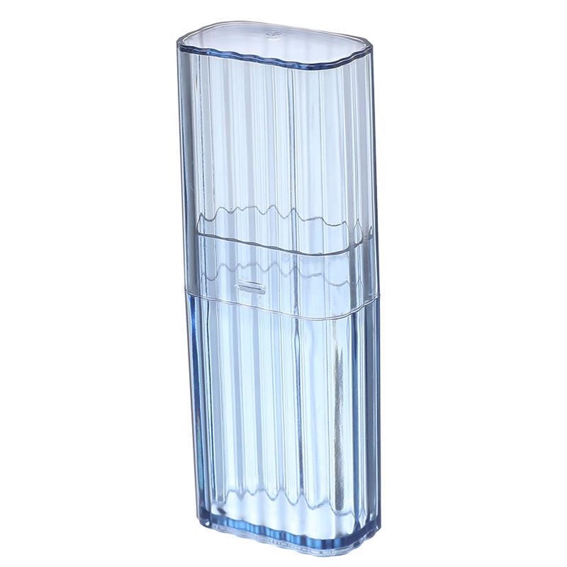 

Прозрачный мини-контейнер для хранения: Портативный держатель для ватных палочек и зубочисток, креативный органайзер для мелких предметов. синий