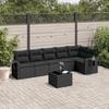 VidaXL Garden Lounge Set with Cushions 7 Pcs, Patio Sofas, Patio Furniture Set, Outdoor Furniture, Black 3252532