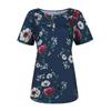 Fashionable Women Slim Tops Casual V-neck T-shirt Button Pullover Short Sleeve