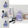 Stylish Checkered Pattern Kids Backpack For Boys And Girls Featuring Cheerful Face Design