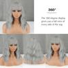 LISI HAIR Short Curl Wig Middle Long Natural Wave Hair Synthetic Wigs with Bangs for Women Gray Wig Cosplay Party Wig