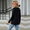 Autumn-winter Women's Blouse, Knitwear, Long-sleeved Shirt with A Round Neck, Tulip Hem