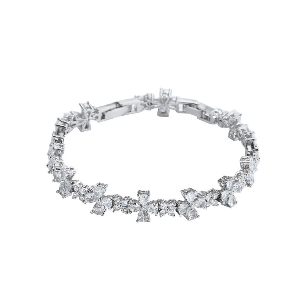 Full Diamond Cross Bracelet Hip Hop Trend Men'S And Women'S Same Niche Zircon Inlaid Adjustable Tennis Chain