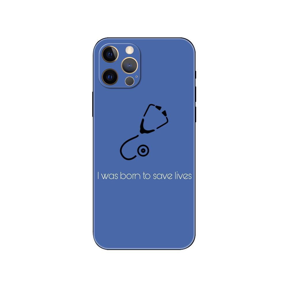 Funda para teléfono de Enfermera Médico Medicina para iphone 5 5s 2020se 6 6s 7 8 plus x 10 XR XS 11 12 13 mini pro MAX cubierta trasera de tpu negra
