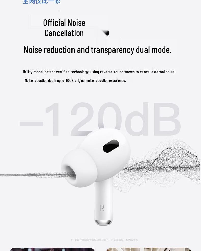 Huaqiangbei Pro 3. Generation Geräuschunterdrückende Bluetooth-Kopfhörer – Hochwertiger Klang für Apple