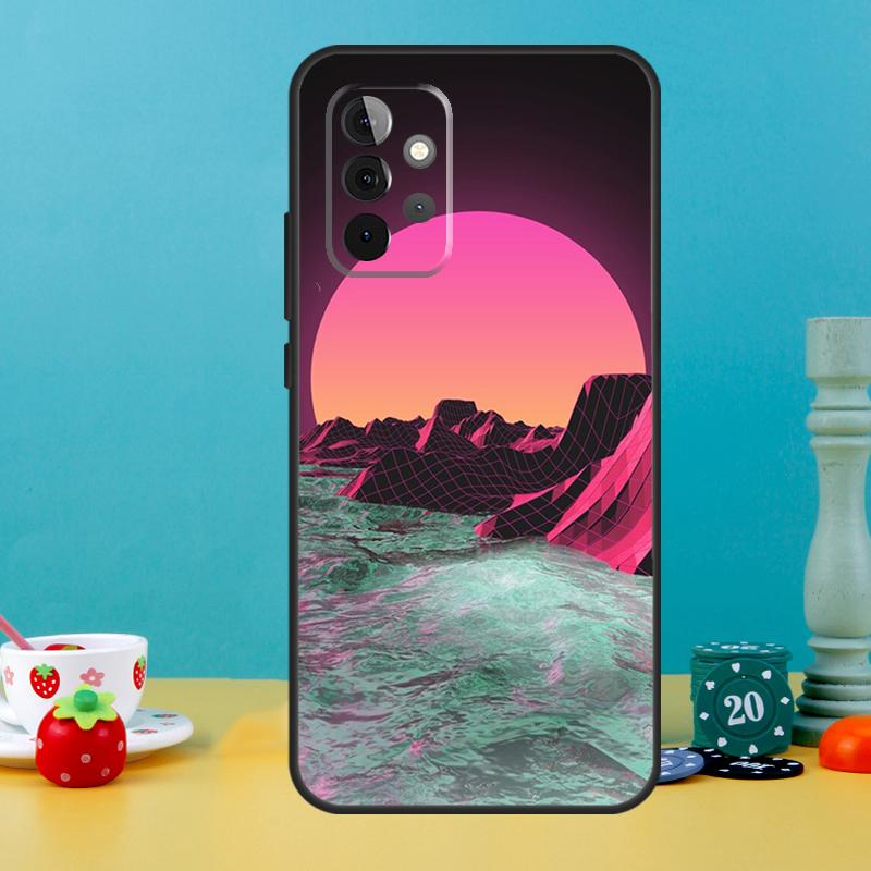 80S Vaporwave Retro Synthwave Sunset Case For Samsung Galaxy A15 A16 A05 A26 A36 A56 A52 A53 A33 A13 A34 A54 A14 A35 A55 A22 A32