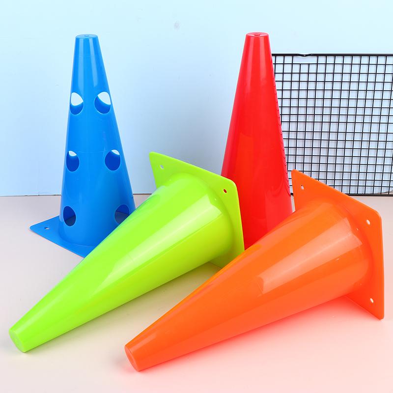 5Pcs 32Cm Barrier Football Road Flat Training Cone Perforated Sign Obstacles Road Cones Soccer Basketball Training Equipment