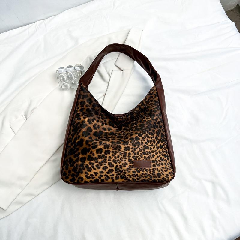 

Retro fashion leopard print lazy wind summer new large-capacity casual tote bag single shoulder underarm handbag