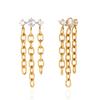 Yori Delicate Cubic Zirconia Chain Tassel Earrings 18k Gold Pvd Plated Popular Daily Classy Waterproof Jewelry Accessory
