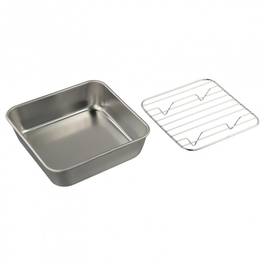 Stainless Steel Cake and Cookie Pan Set with Practical Cooling Rack Feature