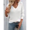 Women's Autumn/winter Cut-out V-neck Long-sleeved Fashion Sweater