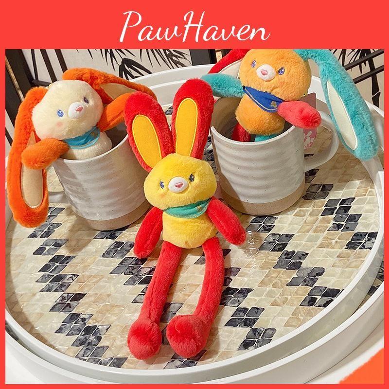 Jinnew Ethnic Originality Style Rabbit Plush Keychain Pendant With Ears Movable