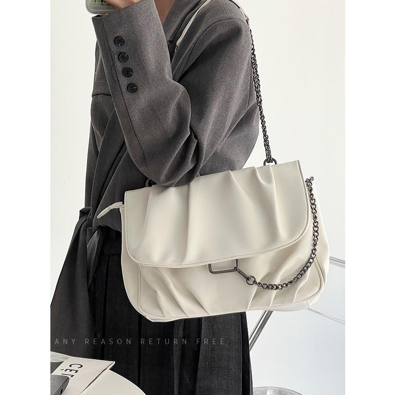 

Сумка женская 2024 новая сумка через плечо модная повседневная сумка почтальона персонализированные складные сумки через плечо подмышки белый