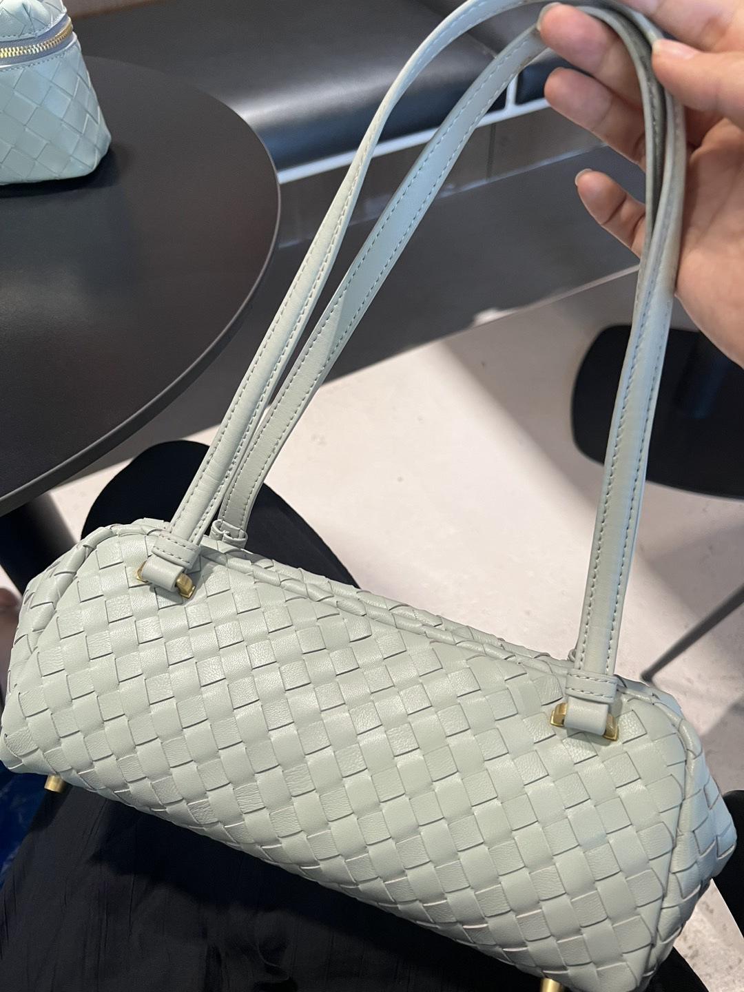 

Новая плетеная сумка-подмышка из высококачественной натуральной кожи и овчины, модная и универсальная сумка-подушка 26x11x11cm серый