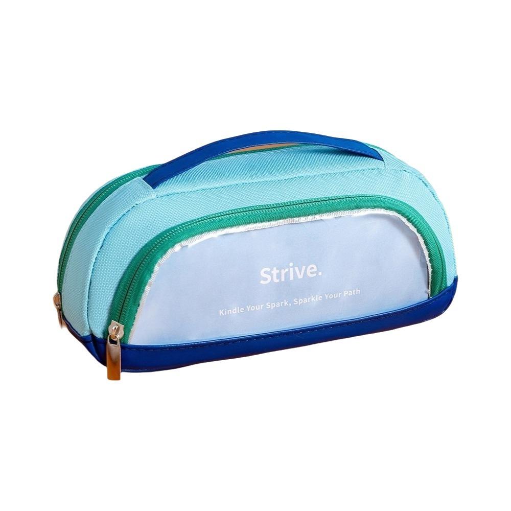 Contrasting Color Minimalist Pen Bag Large Capacity Pencil Case Pencil Pouch  School Supplies