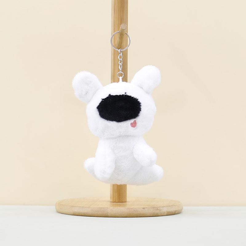 

Delightful Big Nose Plush Puppy Keychain Soft And Cuddly Dog Bag Charm Accessory White Dog